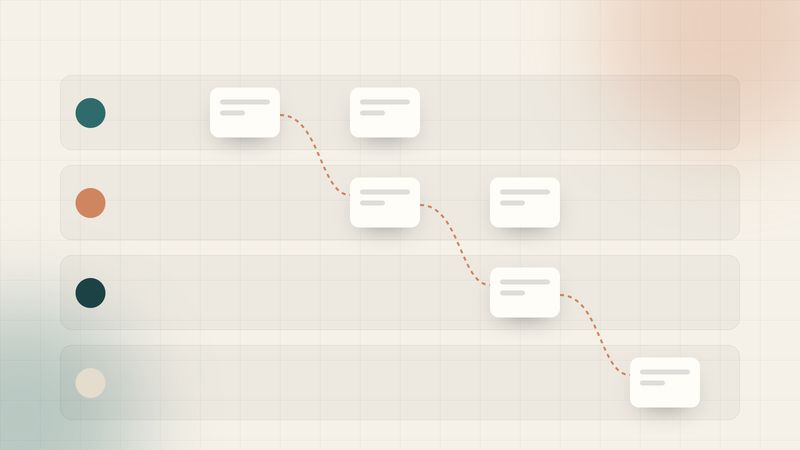 Illustration of swimlanes with cards moving between roles
