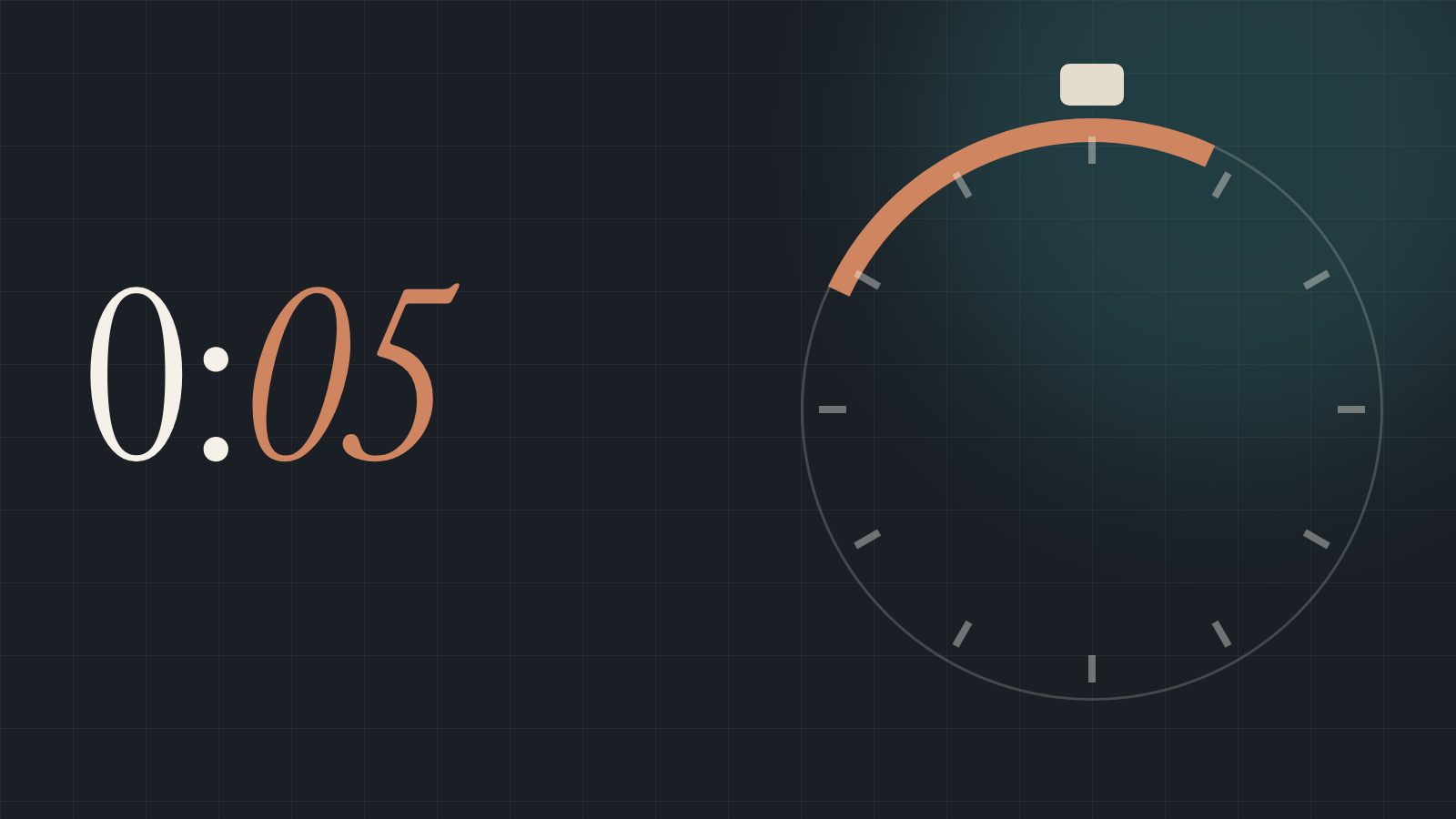 Illustration of a stopwatch ring with a highlighted first segment
