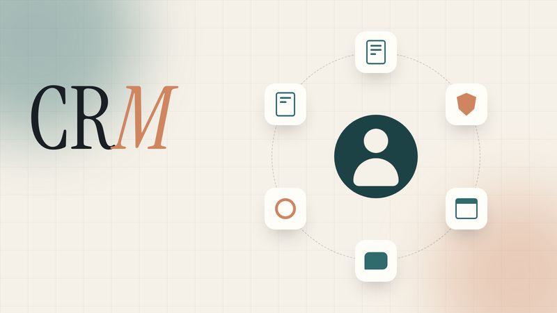 Illustration of a client at the center surrounded by policy, conversation, calendar and shield icons